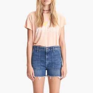 MOTHER The Shaker Chop Denim Shorts in Groovin' Size 26